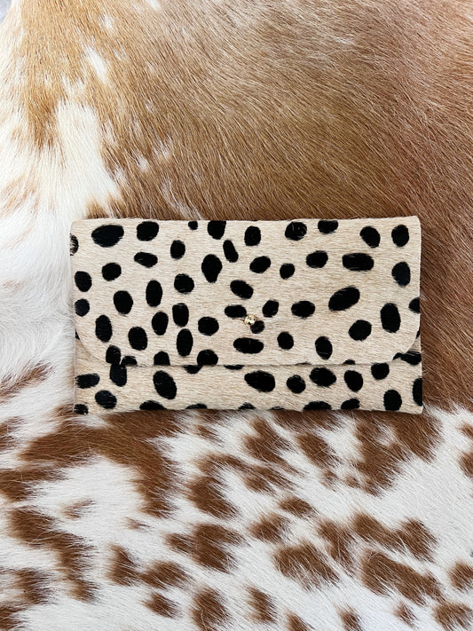 Light Beige Cheetah Print Phone Wallet/Mini Clutch