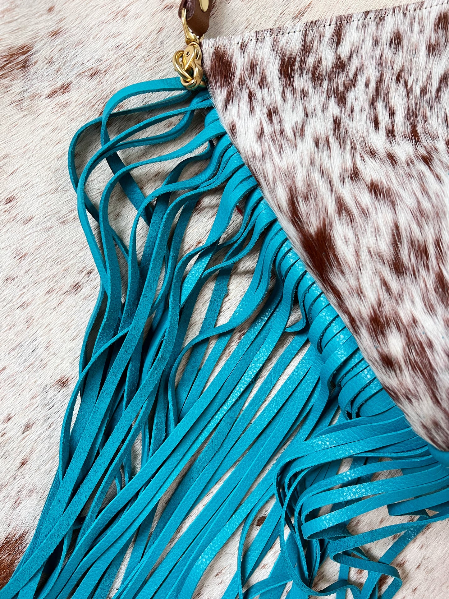 Cowhide Fringe Hair on Hide Shoulder Bag