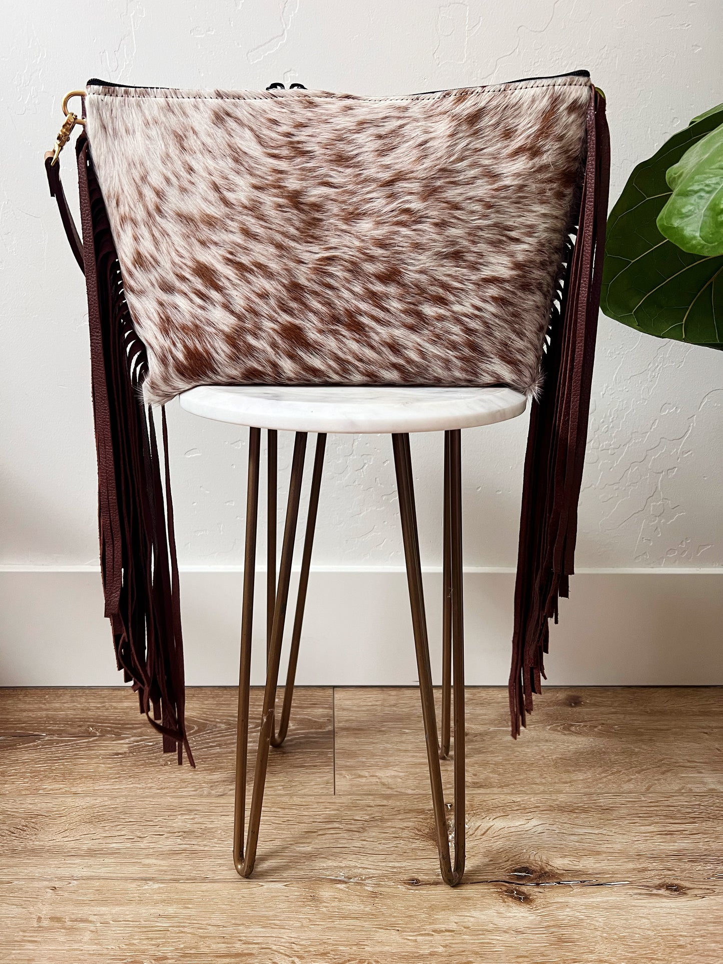 Cowhide Fringe Hair on Hide Shoulder Bag