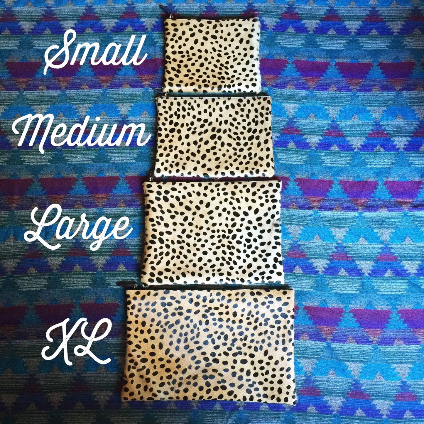 Medium cheetah print hair on hide Leather Clutch