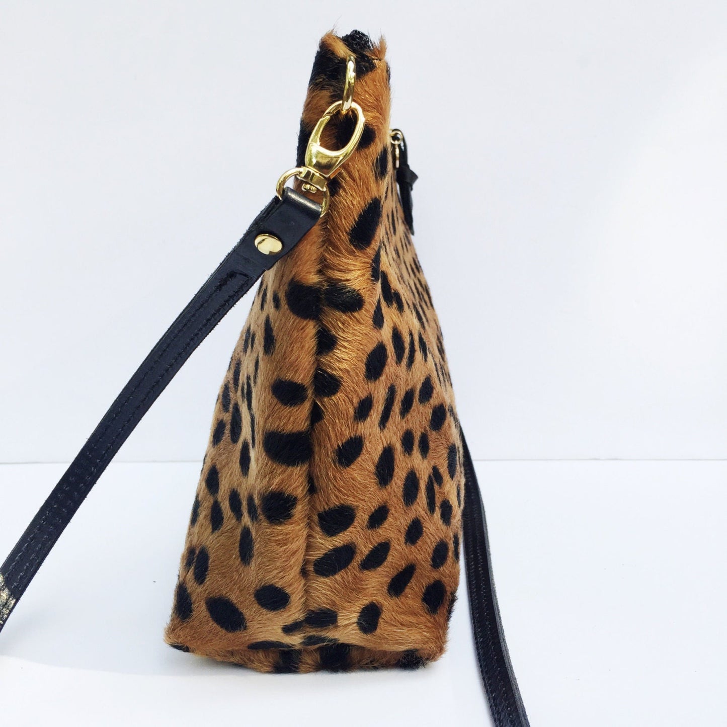 Cheetah Print Hair on Hide Shoulder Bag