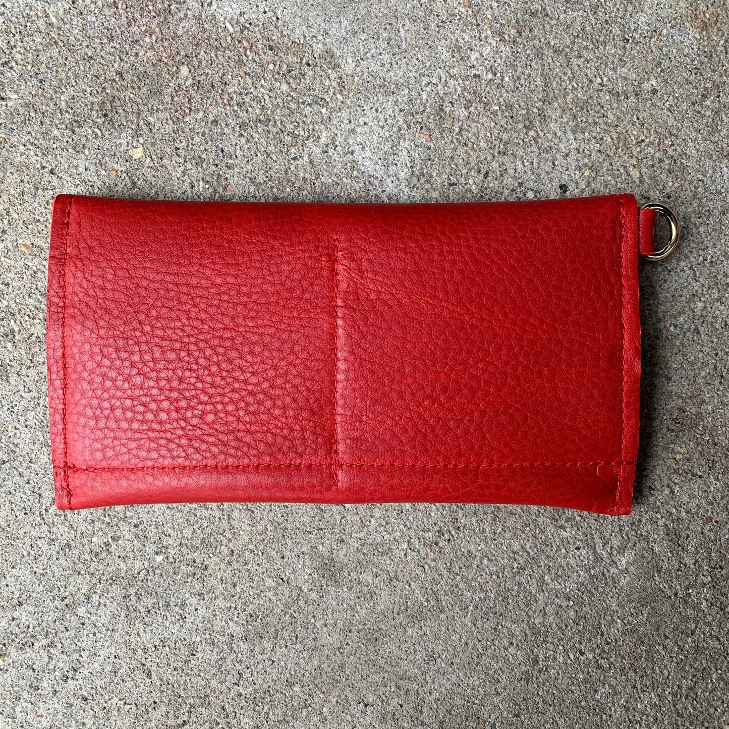 Crimson Buttery Soft Pebbled Leather Phone Wallet