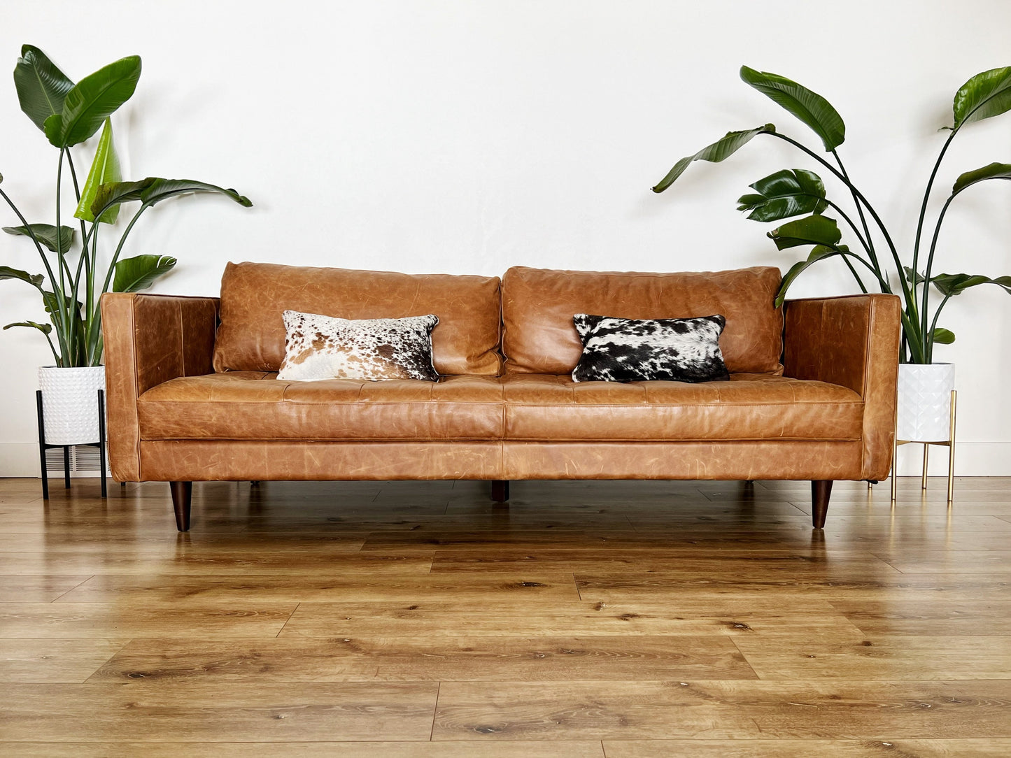 Set of TWO Double Sided Cowhide Lumbar Support Pillows